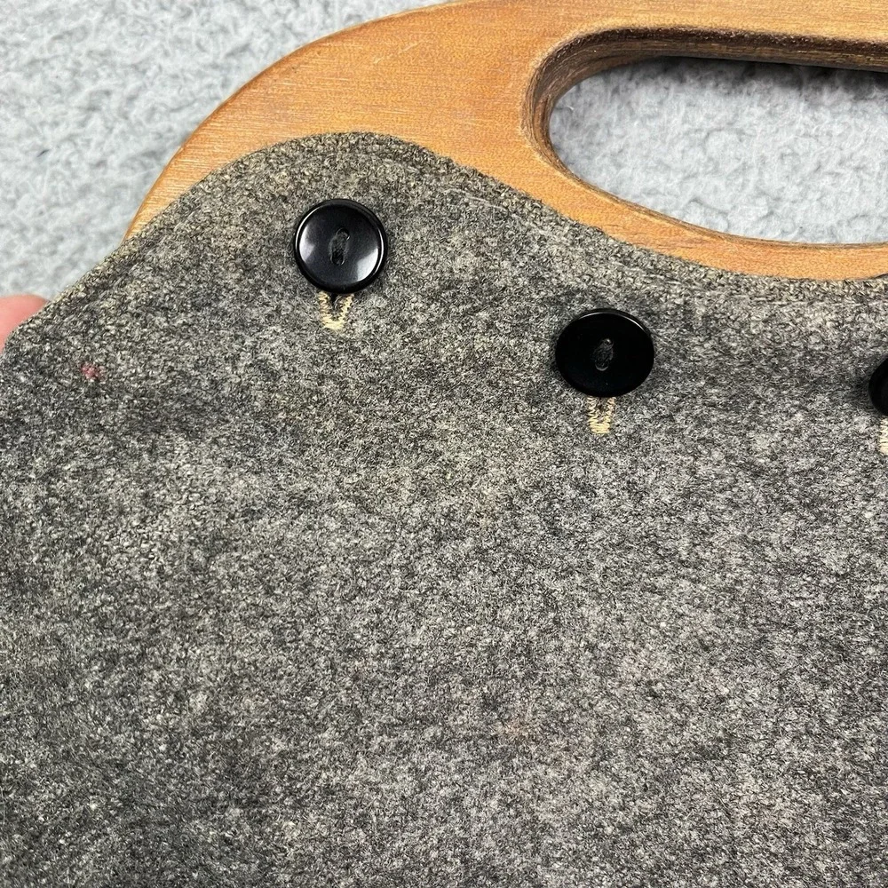 Vintage Bird Gray‎ Wooden Handle Purse Grannycore Prop Costume Display